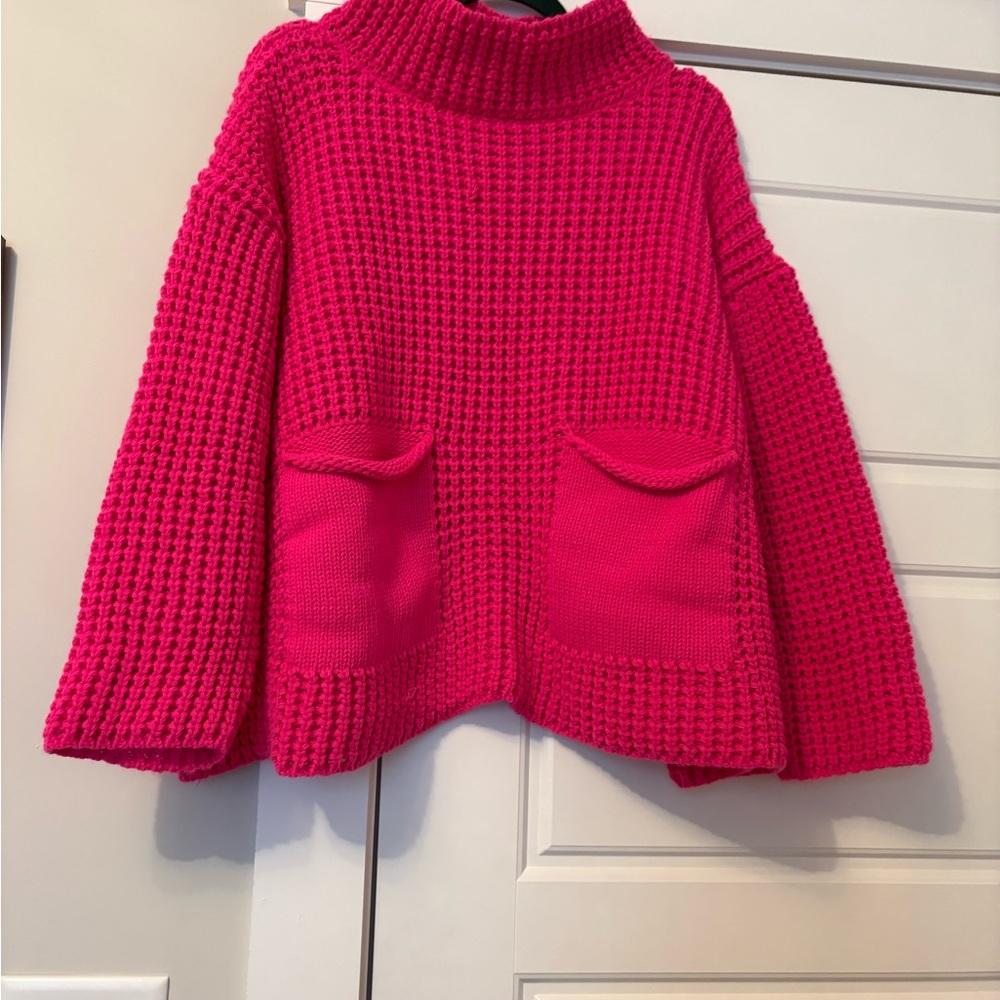 Vibrant Pink Turtleneck Sweater